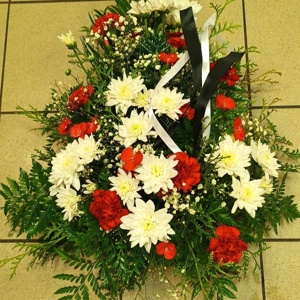 Sēru štrauss Nr.280 ( neļķes, krizantēmas, gipsofila, zaļumi)